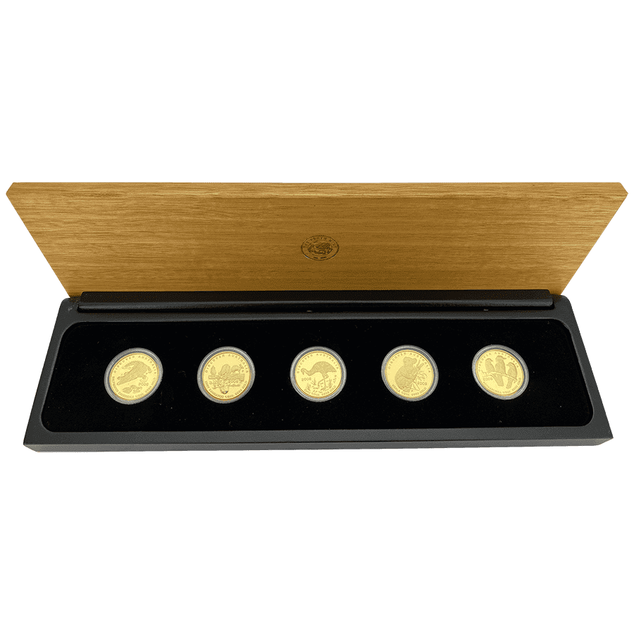 Picture of 2006 Australian 1/2oz Gold Discover Australia 5 Proof Coin Set in Wooden Box