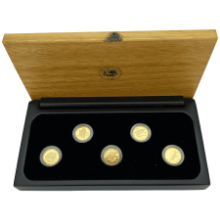 Picture of 2007 Australian 1/25th oz Gold Discover Australia 5 Proof Coin Set in Wooden Box
