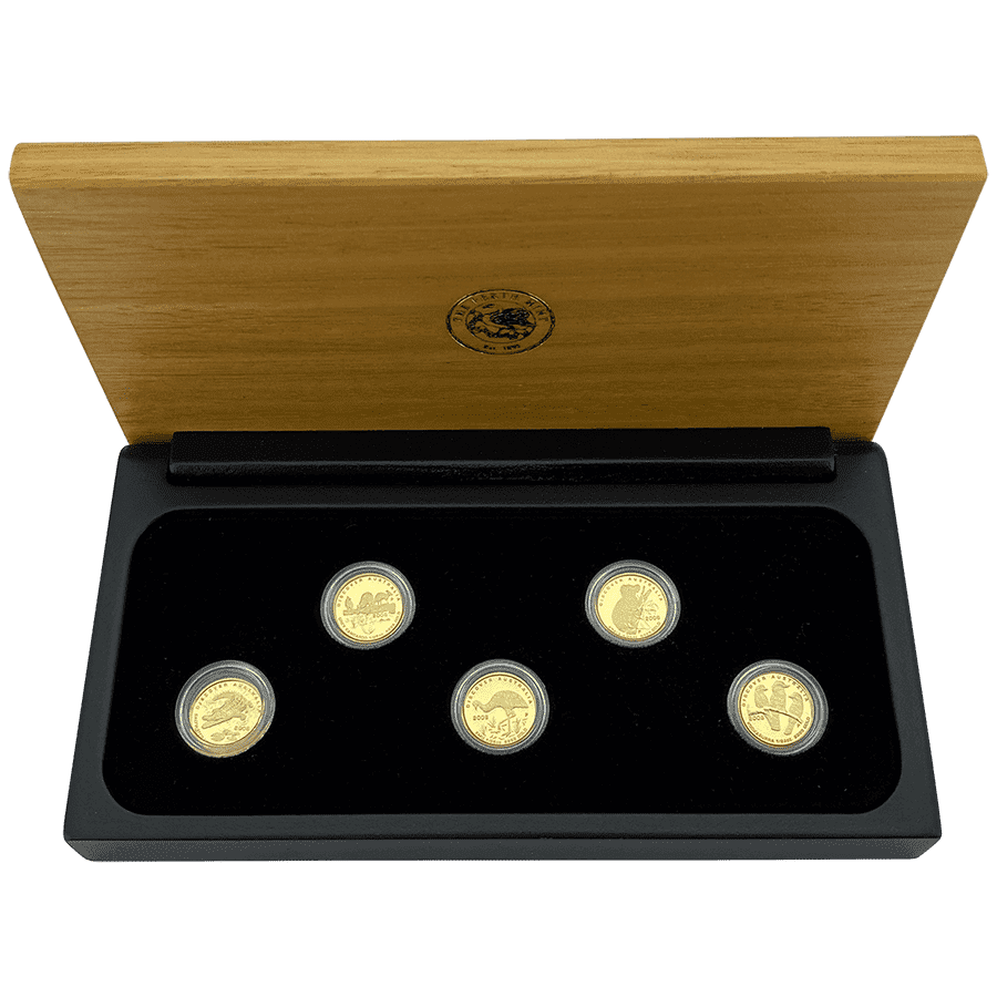 Picture of 2006 Australian 1/25th oz Gold Discover Australia 5 Proof Coin Set in Wooden Box