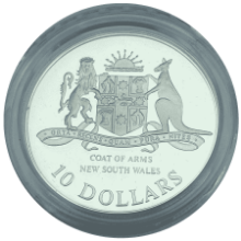 Picture of 1987 New South Wales 20g Silver $10 Commemorative Issue Proof Coin in Presentation Box