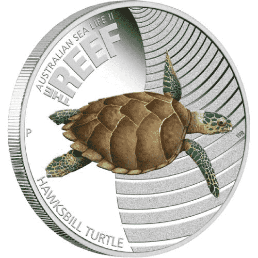 Picture of 2011 Australian 1/2oz Silver Reef Series Sea Life II Turtle Proof Coin in Presentation Box