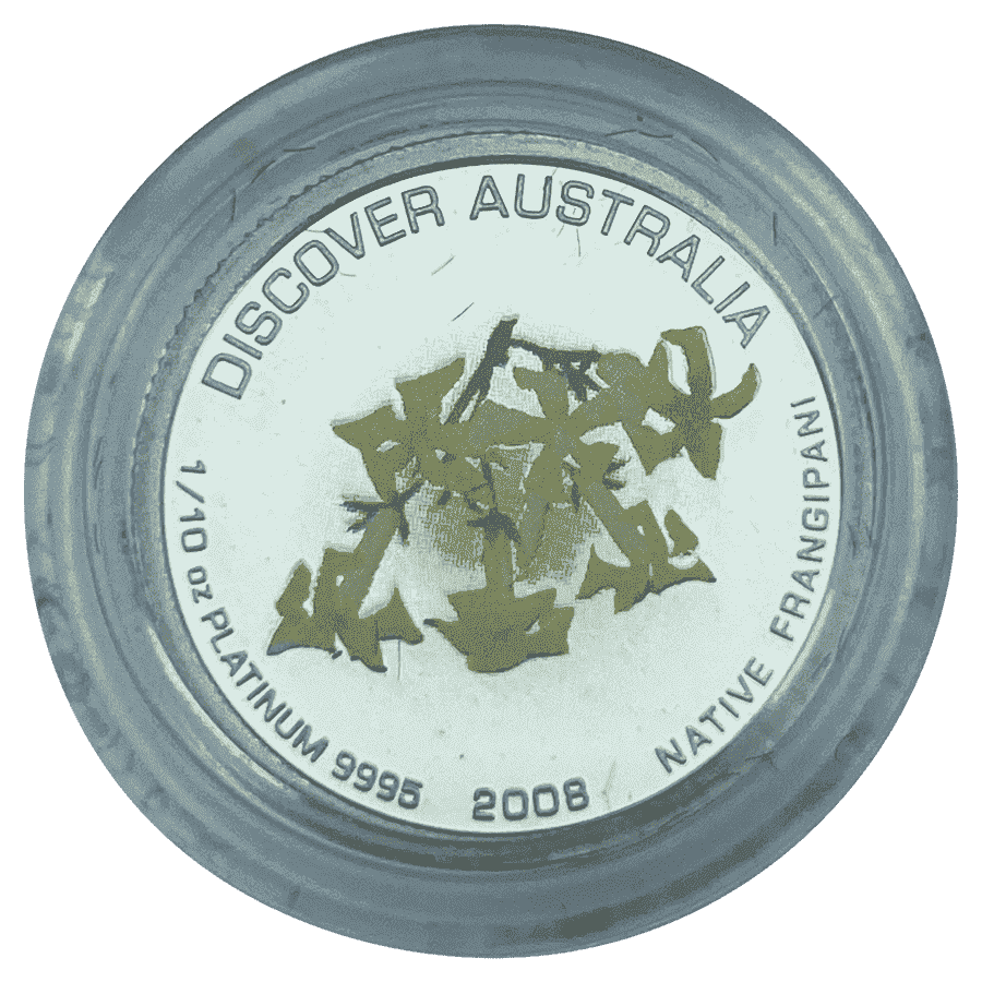 Picture of 2008 Australian 1/10th oz Platinum Discover Australia Native Frangipani Proof Coin