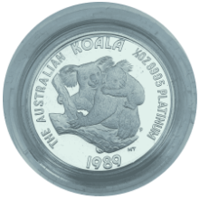 Picture of 1989 1/2oz Koala Platinum First Proof Issue Coin in Wooden Box