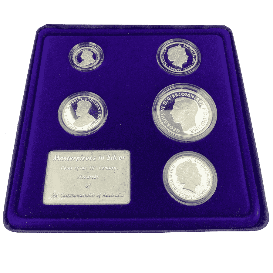 Picture of 2000 Australian Masterpieces in Silver 20th Century Monarchs Silver 6 Proof Coin Set
