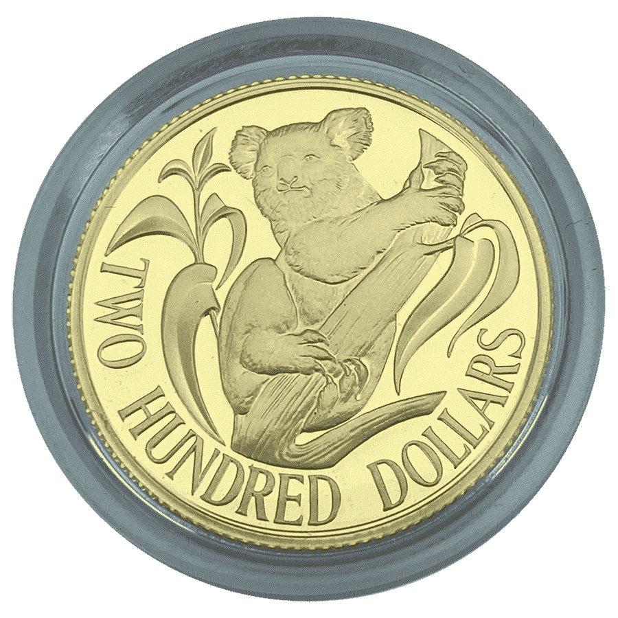 Picture of 1983 Australia 10g Gold $200 Koala Proof Coin in Presentation Box
