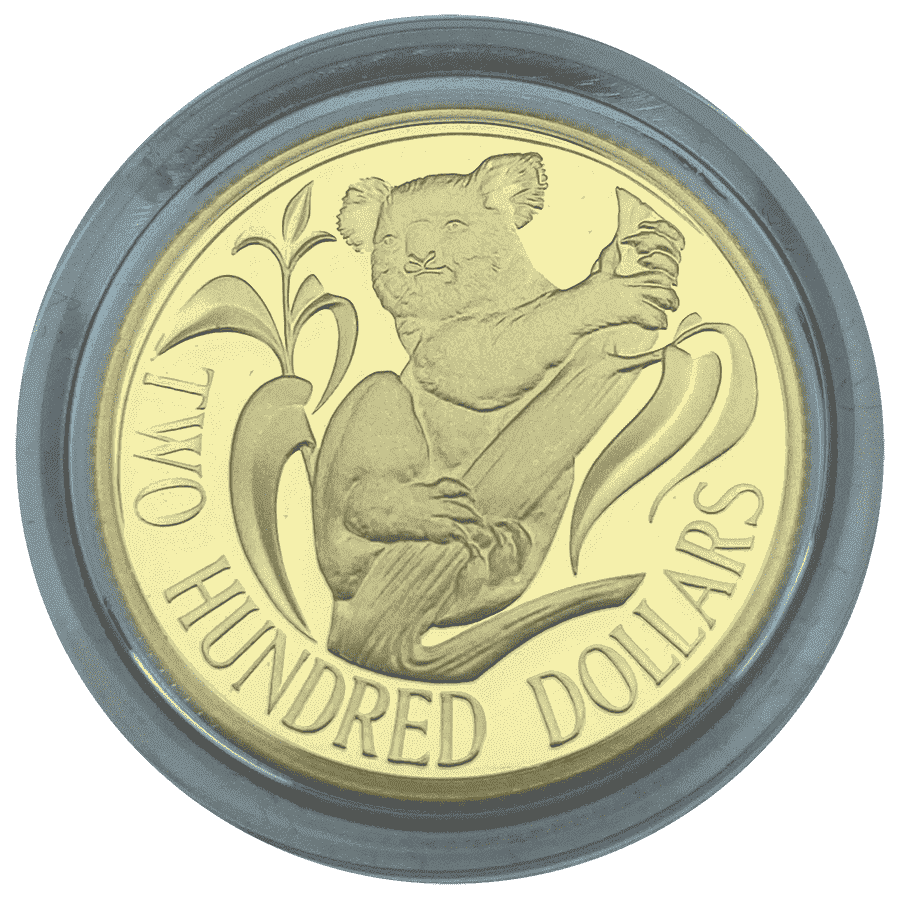 Picture of 1986 Australia 10g Gold $200 Koala Proof Coin in Presentation Box