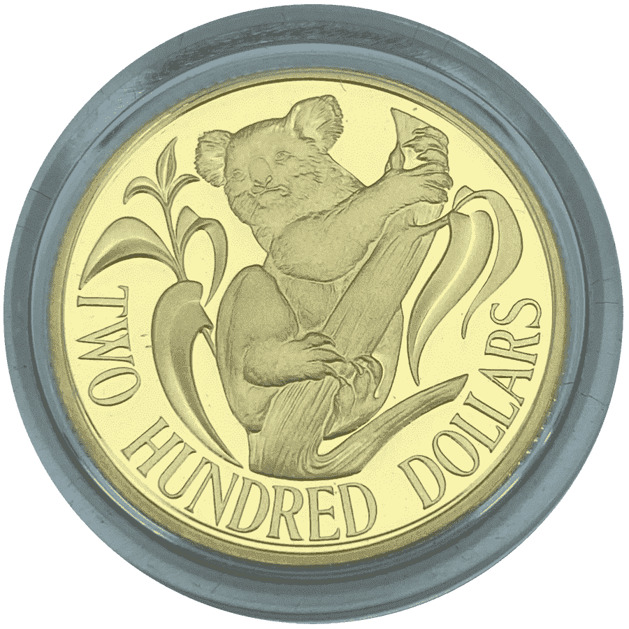 Picture of 1984 Australian 10g Gold $200 Koala Proof Coin in Presentation Box