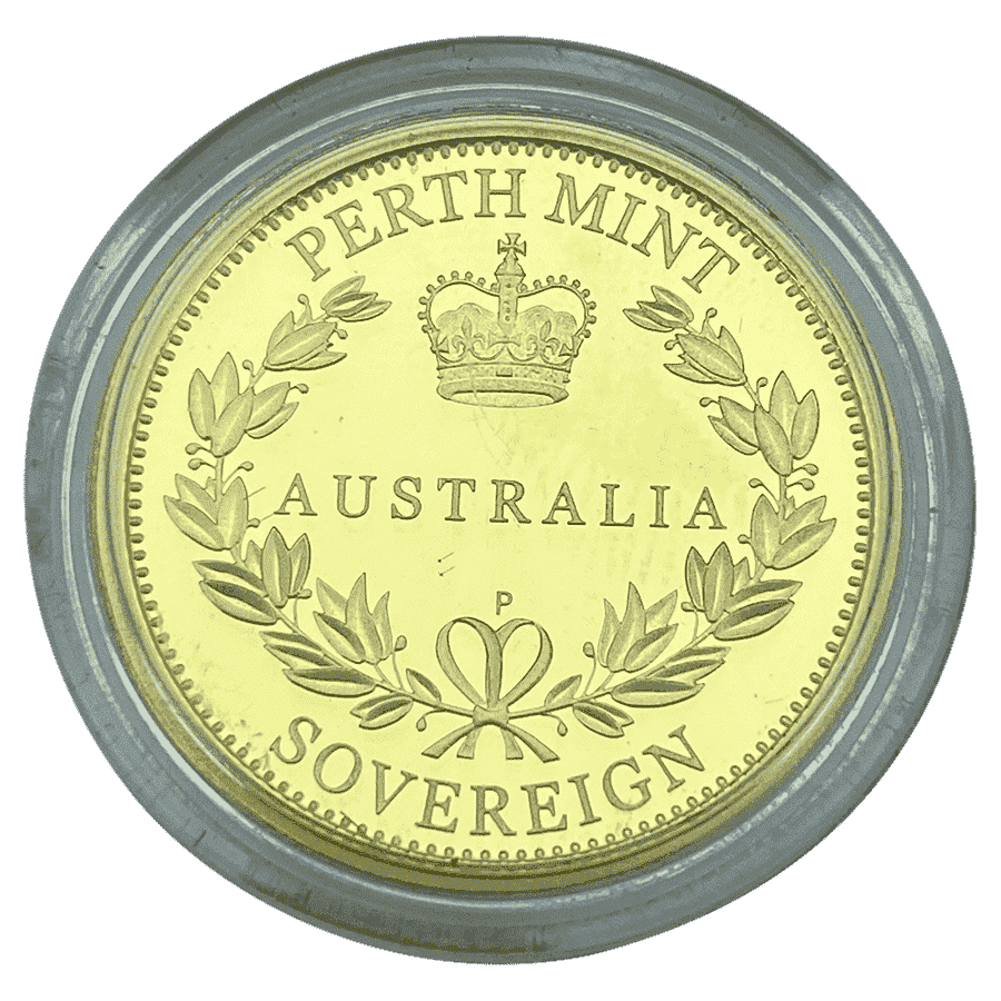 Picture of 2015 Australian 7.98g Gold Sovereign Proof Coin in Wooden Box