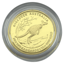 Picture of 2012 Australian 1/10th oz Gold Discover Red Kangaroo Proof Coin in Presentation Bag