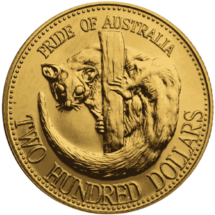 Picture of 1993 Australian 10g Gold $200 The Pride of Australia Possum Proof Coin in Presentation Box