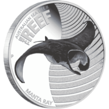 Picture of 2012 Australian 1/2oz Silver Reef Series Sea Life II - Manta Ray Proof Coin in Presentation Box
