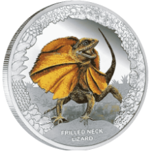 Picture of 2013 Australian 1oz Silver Australia's Remarkable Reptiles - Frilled Neck Lizard Proof Coin in Presentation Box