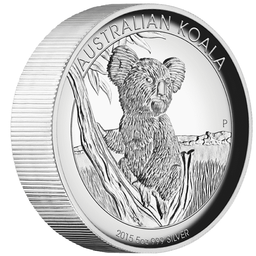 Picture of 2015 Australian 5oz Koala Silver High Relief Proof Coin in Presentation Box