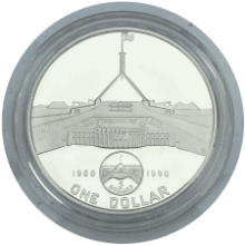 Picture of 1998 Australian 1oz Silver $1 Old Parliament House Proof Coin in Presentation Box