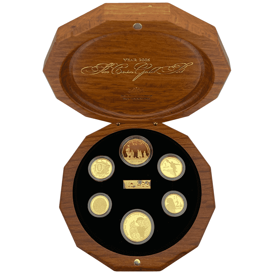 Picture of 2005 Australian Gold 60th Anniversary of End of World War II Six Coin Proof Set in Wooden Box
