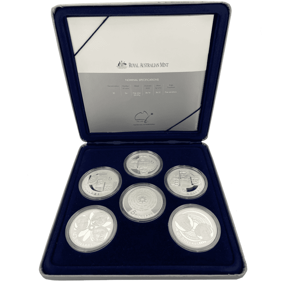 Picture of 2001 Australian Silver Masterpieces Federation! 6 Proof Coin Set in Presentation Box