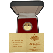 Picture of 1987 Australian 10g Gold $200 Arthur Phillip Proof Coin in Presentation Box