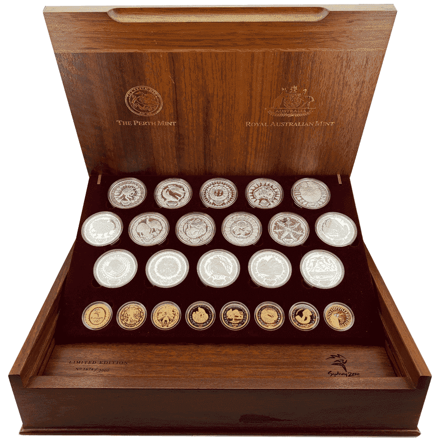 Picture of 2000 Sydney Gold and Silver Olympic Games The Millennium Collection 24 Proof Coin Set in Wooden Box
