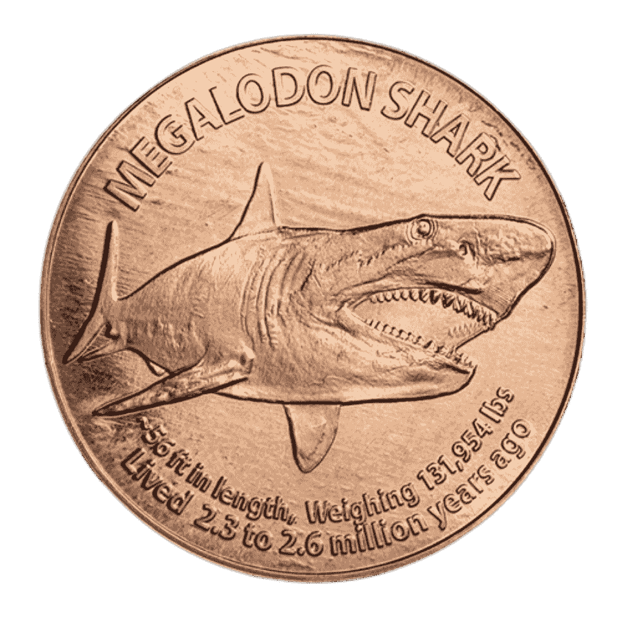 Picture of 1oz Megalodon Shark Copper Round