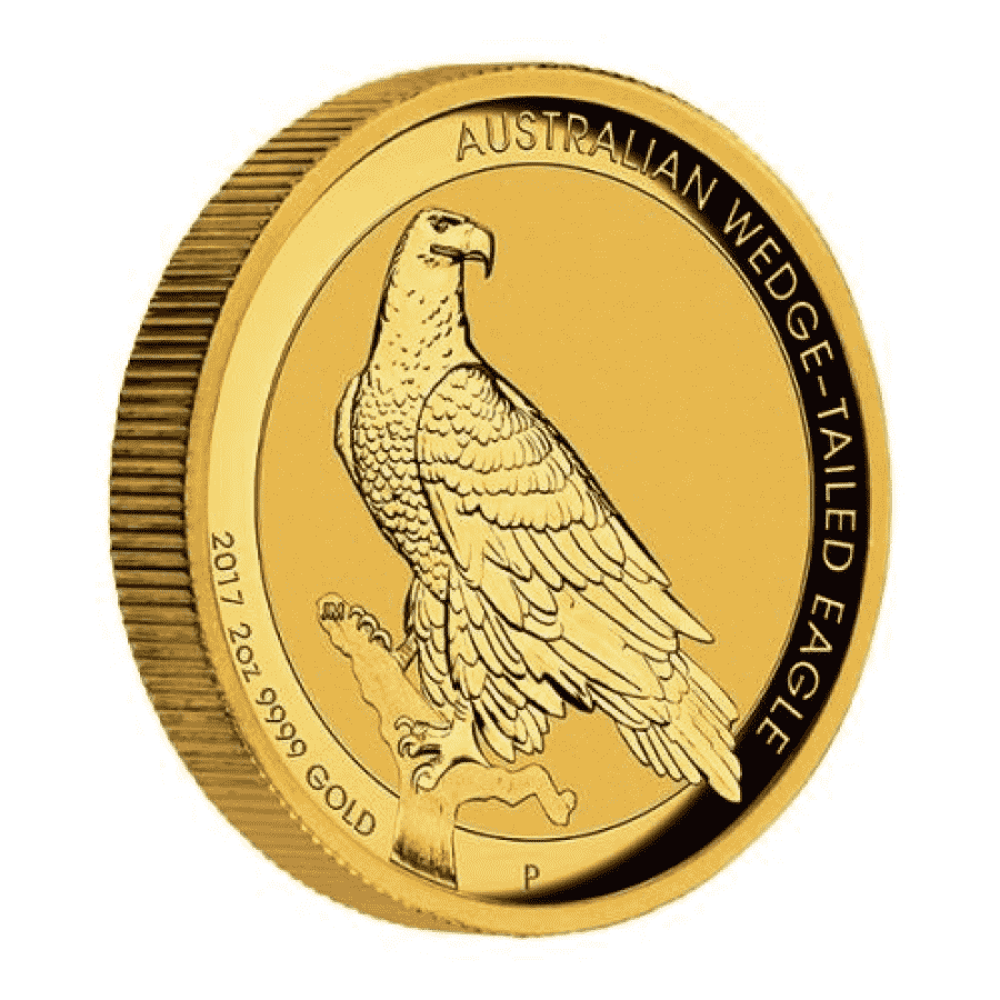 Picture of 2017 Australian 2oz Gold Wedge-tailed Eagle High Relief Coin in Wooden Box