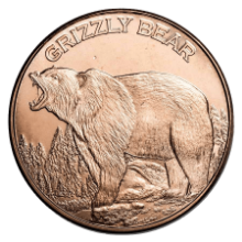 Picture of 1oz Grizzly Bear Copper Round