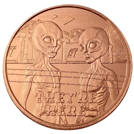 Picture of 1oz Area 51 They're Here Copper Round