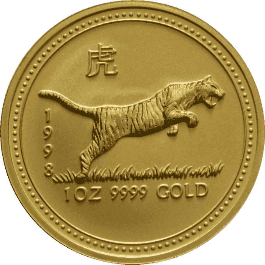 Picture of 1998 1oz Lunar Series I - Year of the Tiger Gold Coin