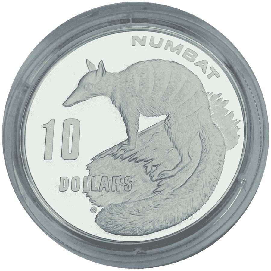 Picture of 1995 Australian 40g Silver Australia's Endangered Species - The Numbat Piedfort Proof Coin in Presentation Box