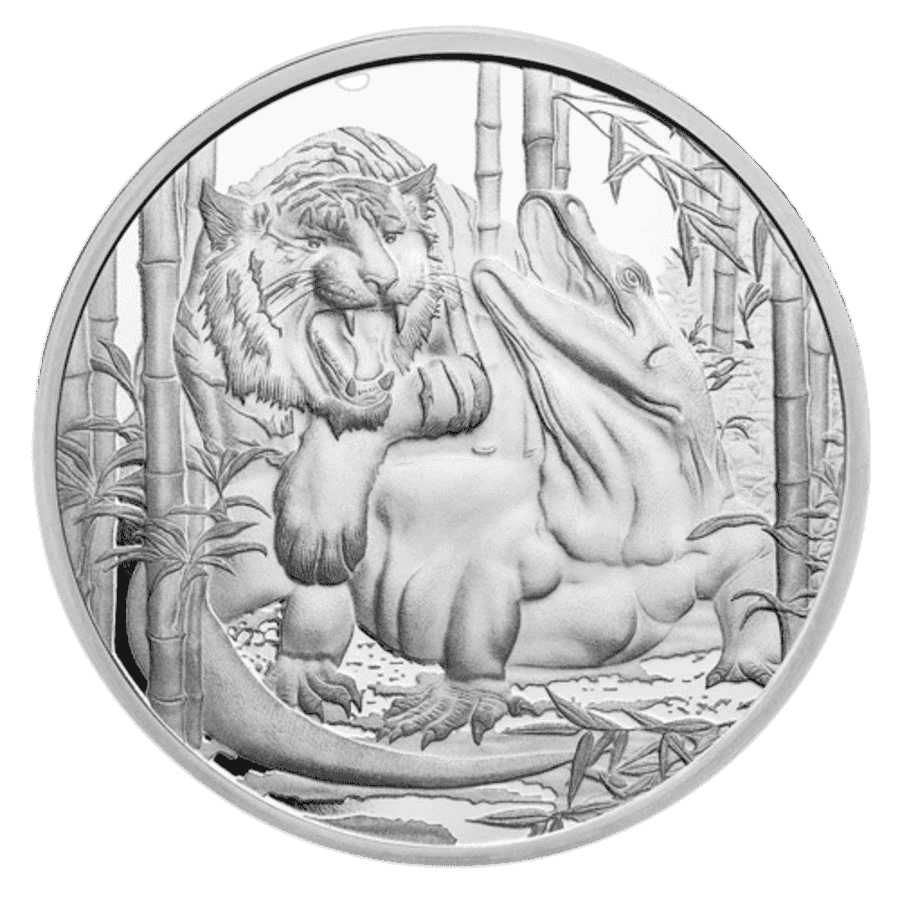 Picture of 2022 1 oz Apex Predators Komodo Dragon vs Tiger Silver Coin