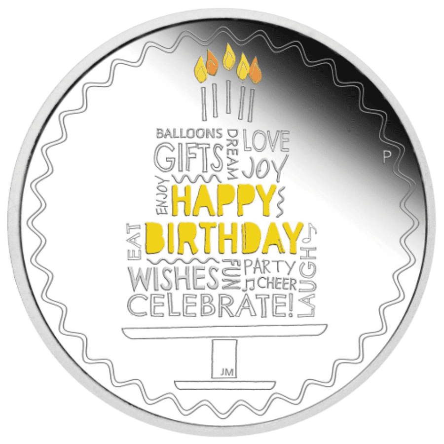 Picture of 2022 1oz Australian Happy Birthday Silver Proof Coin in Presentation Sleeve