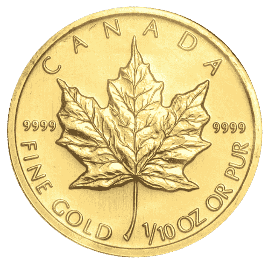 Picture of 1995 1/10th oz Canadian Maple BU Gold Coin