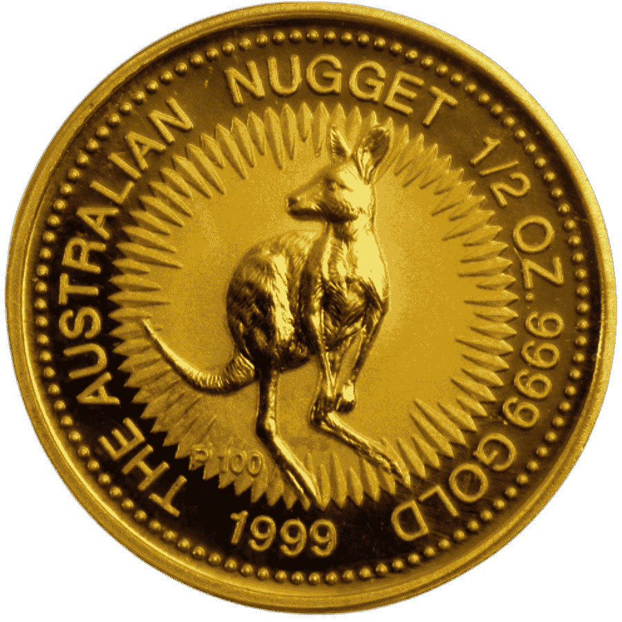 Picture of 1999 1/2oz Australian Nugget Gold Coin - P100 Anniversary