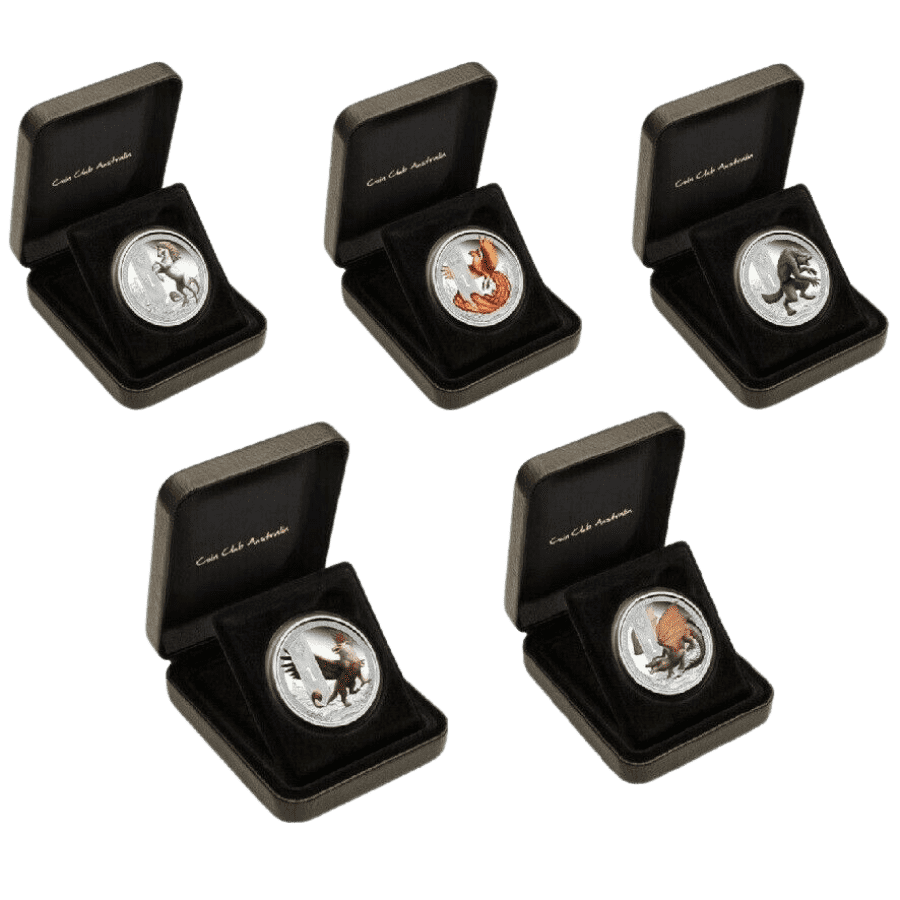 Picture of Mythical Creatures Silver Proof 5-Coin Complete Set
