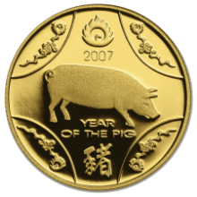 Picture of 2007 Australian 1/10th oz Gold $10 Year of the Pig Lunar Series Proof Coin