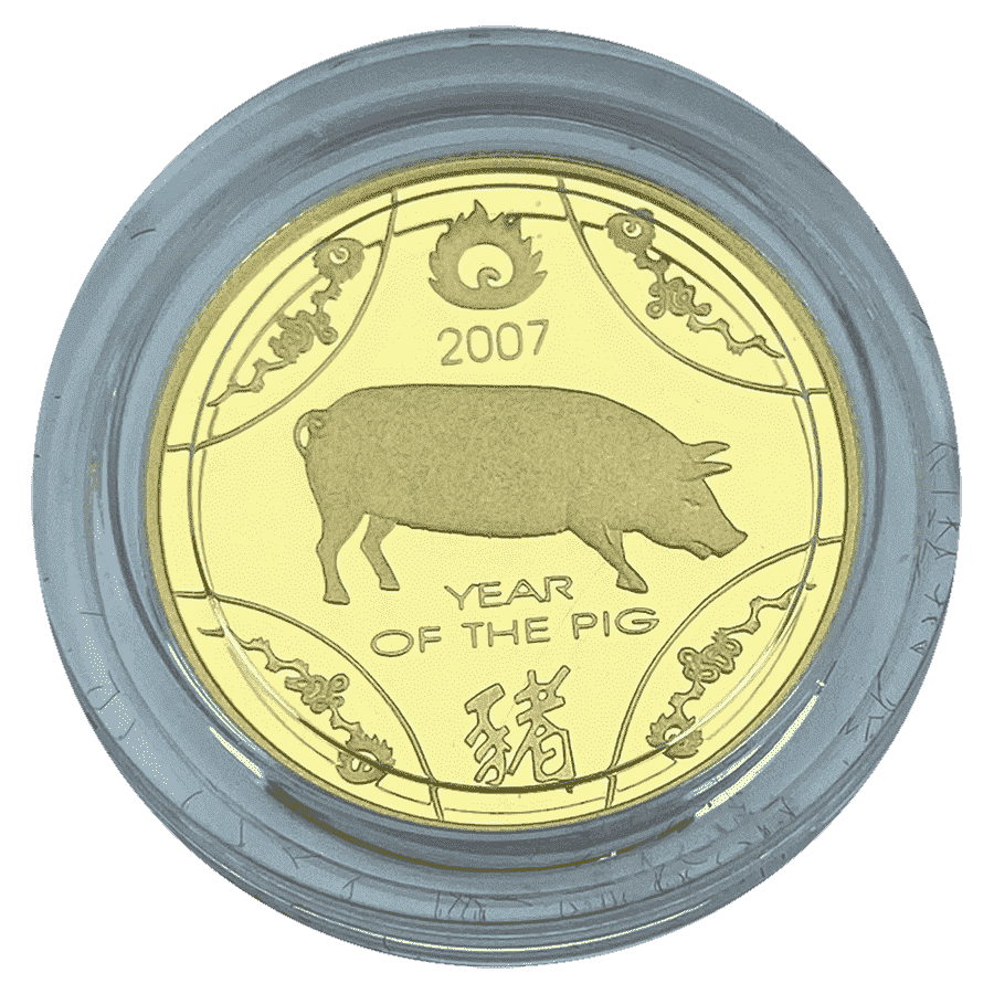 Picture of 2007 Australian 1/10th oz Gold $10 Year of the Pig Lunar Series Proof Coin 1