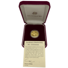Picture of 2002 1/3oz $100 Floral Emblems of Australia Sturt's Desert Rose Gold Proof Coin in Presentation Box