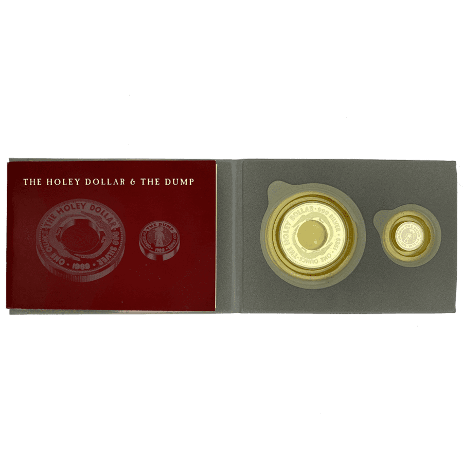 Picture of 1989 Australian 38.88g Silver The Holey Dollar & The Dump Proof Coin in Presentation Sleeve