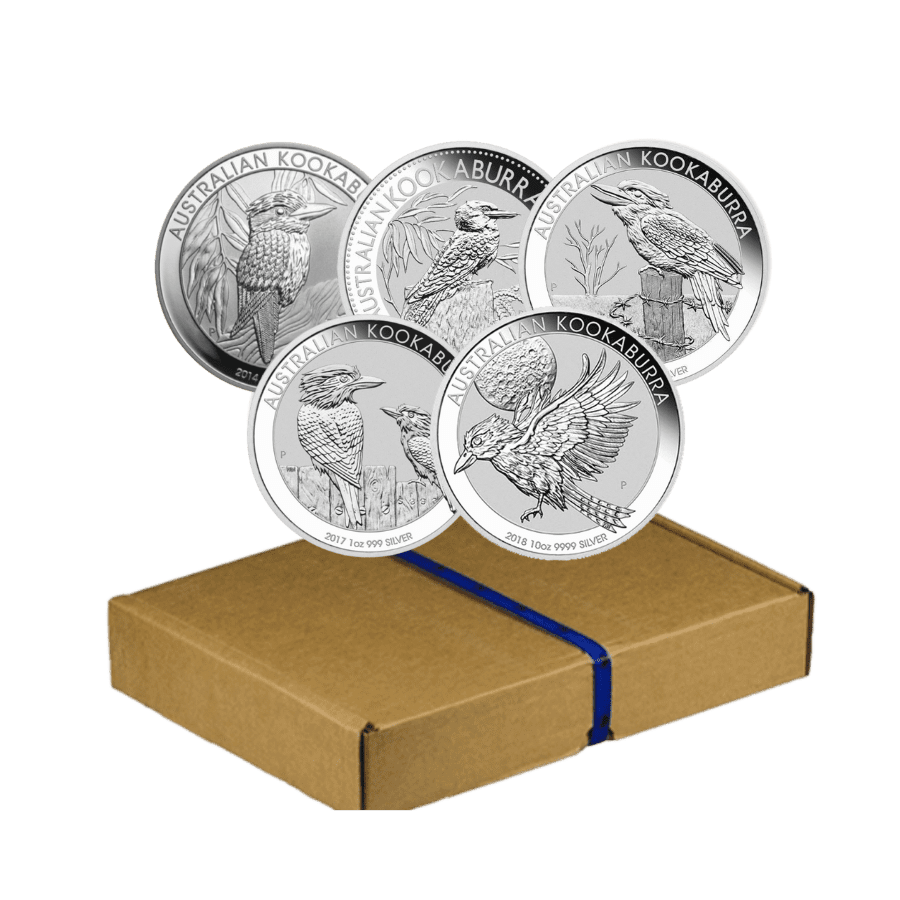 Picture of Kookaburra Sequence Chrono-Collection - 100 x 1oz 2014-2018 Kookaburra Coins