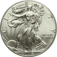 Picture of 2016 American Eagle Liberty Silver Coin in presentation sleeve
