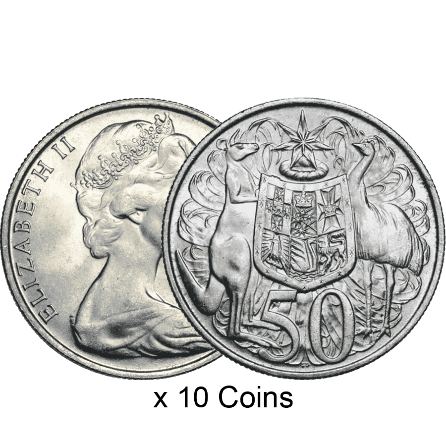 Picture of 10 x 1966 Australian 50c Silver Coins