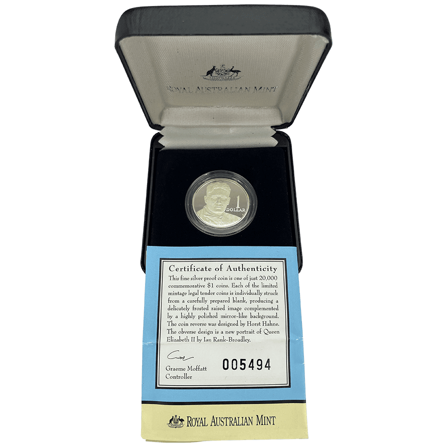 Picture of 1998 Australian 1oz Silver $1 Howard Florey Proof Coin in Presentation Box