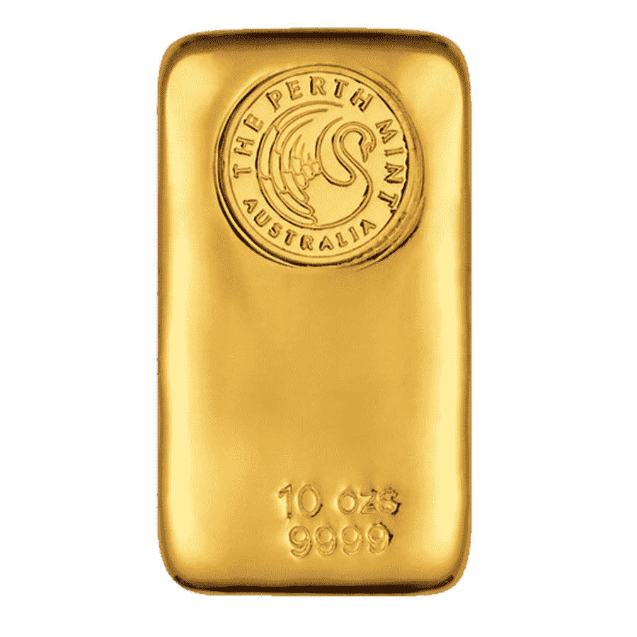 Picture of 10oz Perth Mint Gold Cast Bar