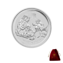 Picture of 2016 10oz Lunar Series II Year of the Monkey Silver Coin w Free Gift Bag