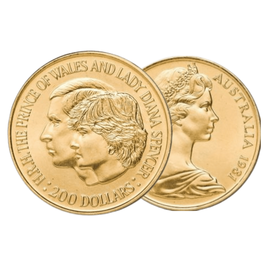 Picture of 1981 $200 Royal Wedding Gold Coin in Blue Pouch (22ct)
