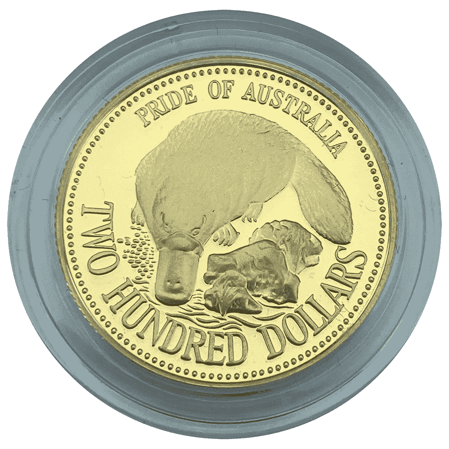 Picture of 1990 10g $200 The Pride of Australia Platypus Gold Coin