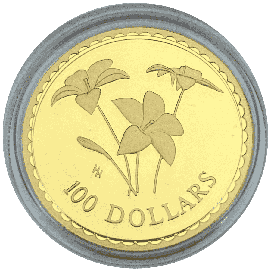 Picture of 2003 1/3oz $100 Floral Emblems of Australia Royal Bluebell Gold Proof Coin in Presentation Box
