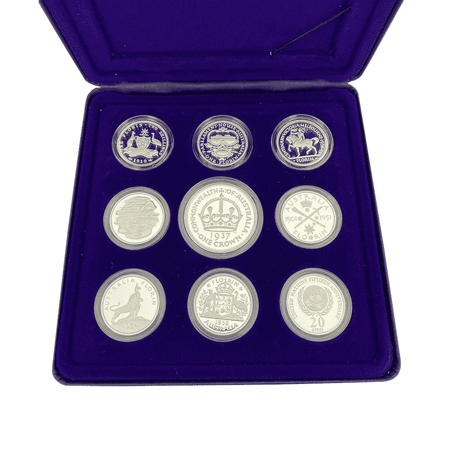Picture of 1998 Australian Masterpieces in Silver Coins of the 20th Century Milestones Silver 9 Coin Proof Set